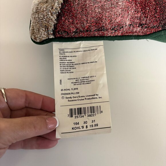 Santa Claus Christmas Tapestry Throw Pillow Green Backing Winter Animal Holiday - Picture 3 of 6